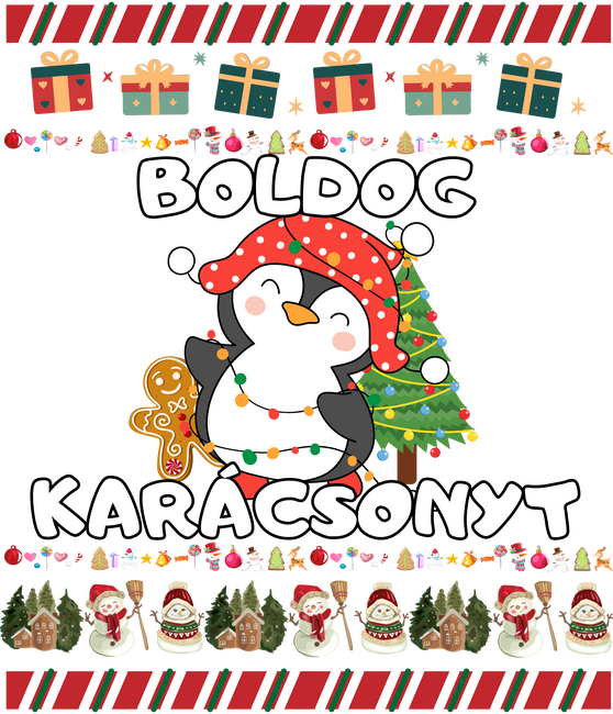 Boldog karácsonyt csúnya pulcsi pingvinnel