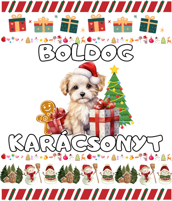 Boldog karácsonyt csúnya pulcsi kutyával