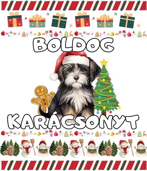 Boldog karácsonyt csúnya pulcsi kutyával