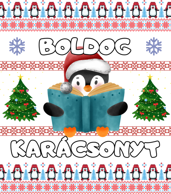 Boldog karácsonyt csúnya pulcsi pingvinnel