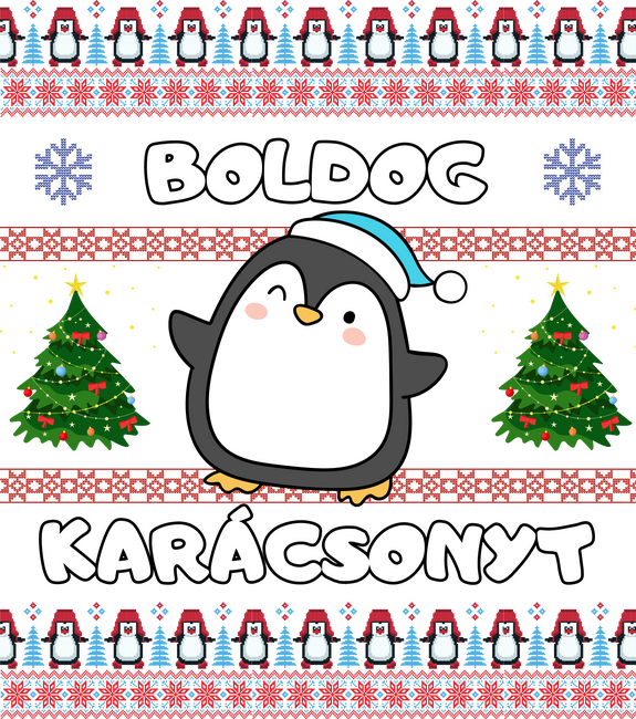 Boldog karácsonyt csúnya pulcsi pingvinnel