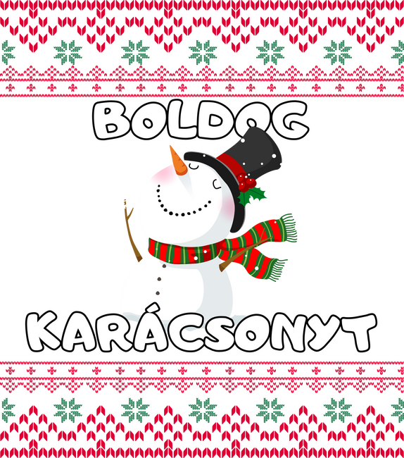 Boldog karácsonyt csúnya pulcsi hóember