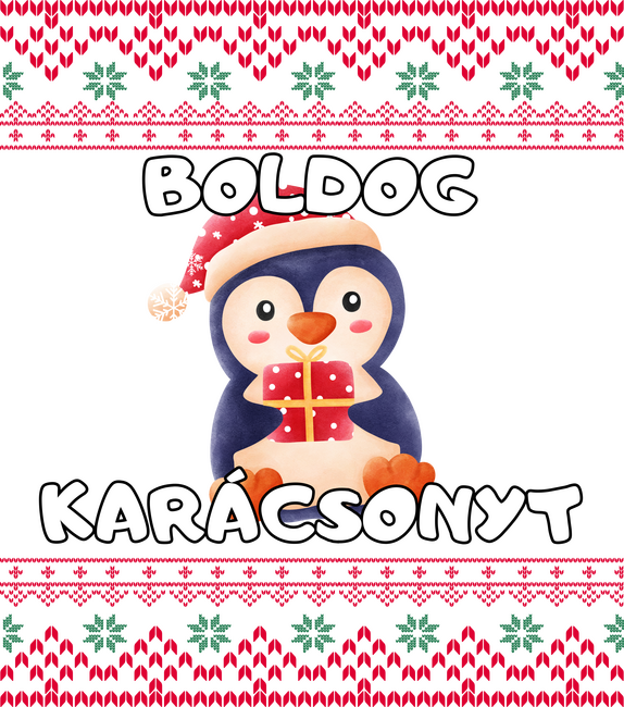 Boldog karácsonyt csúnya pulcsi pingvinnel