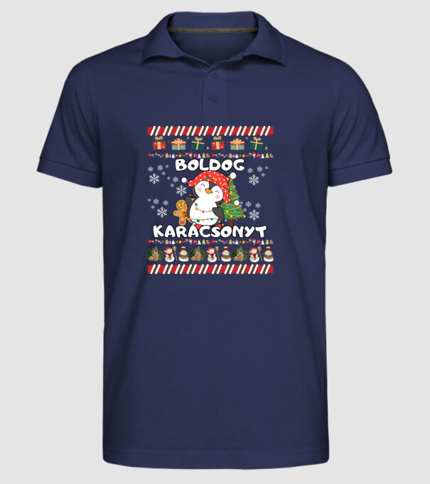  minta sötétkék pólón